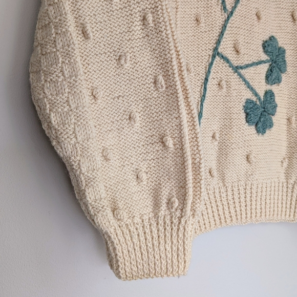 🇮🇪 Vintage Cooleen Shamrock Wool Aran Sweater Made In Ireland St Patrick's Day - Picture 7 of 15